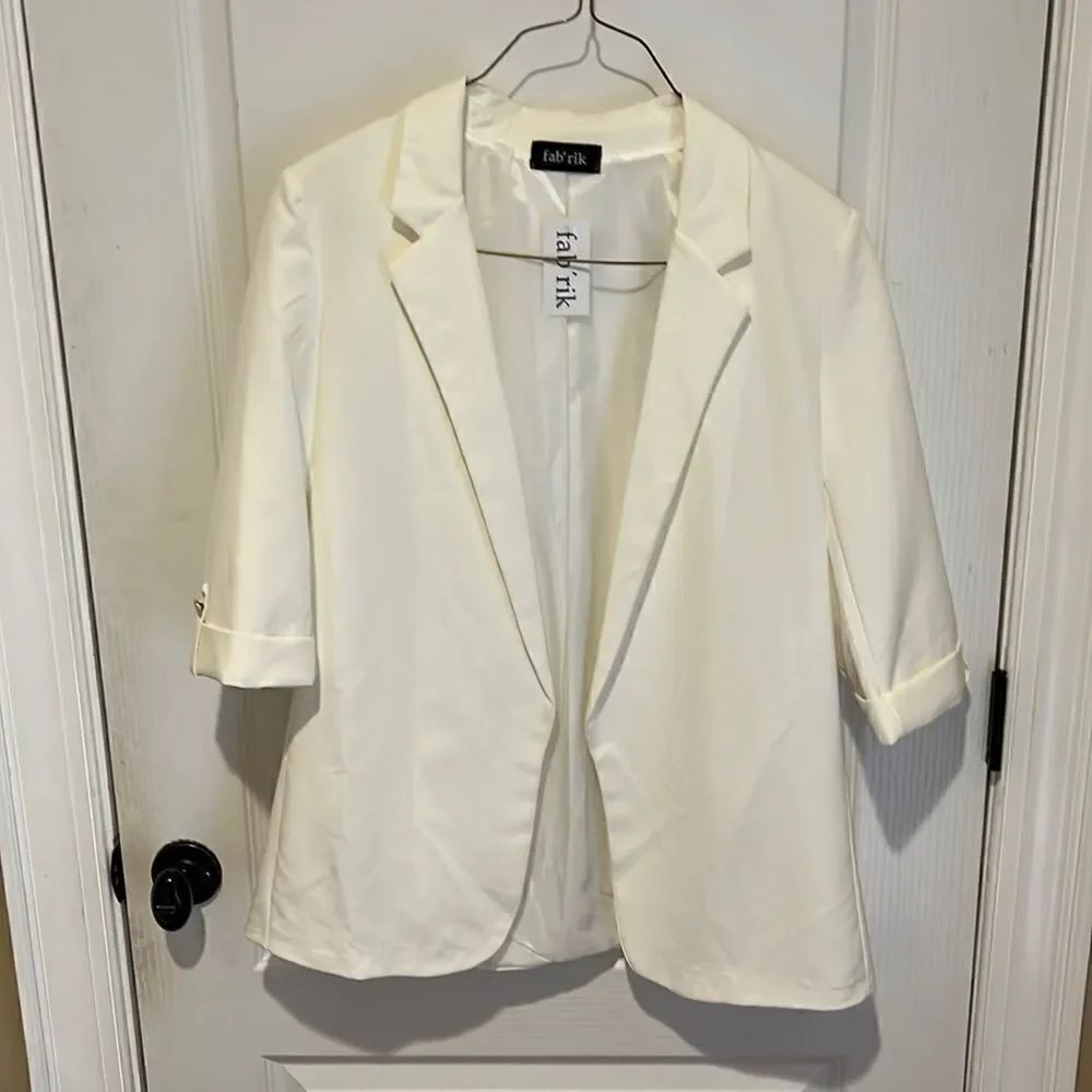 New Fabrik White Blazer Sporty Jacket